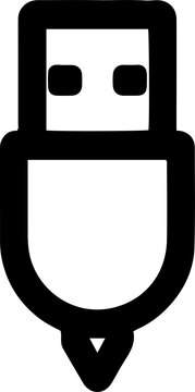 USB flash drive connector or memory storage device outline icon vector design