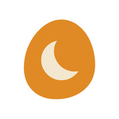 Orange abstract shape with crescent moon © BASTIAN