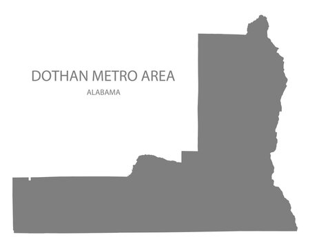 Dothan Metro Area Map, Alabama, USA
