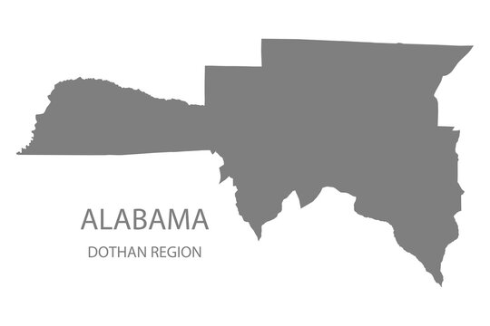 Dothan Region Map, Alabama, USA