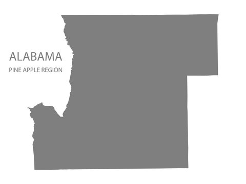 Pine Apple Region Map, Alabama, USA