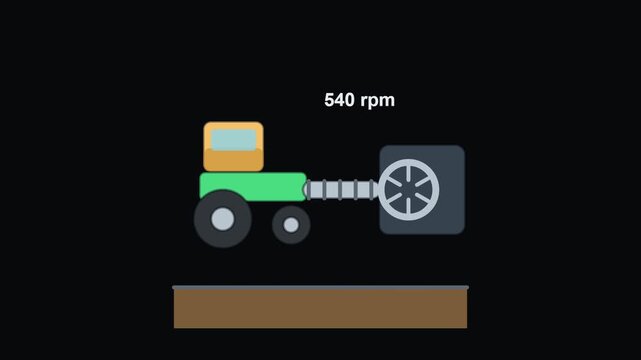 Tractor PTO Power Takeoff Animated Farming Icon