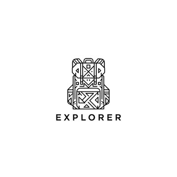 Geometric Explorer Backpack Logo Design