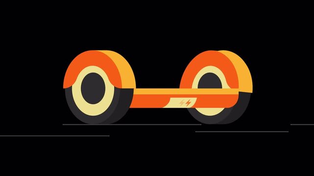 Multiple orange self balancing scooters shown in a grid pattern
