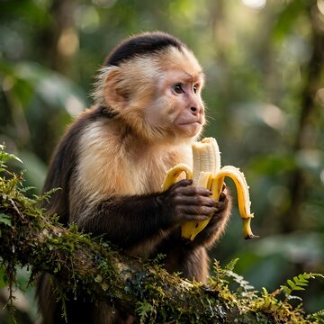 A monkey peel a banana AI Genarated Image