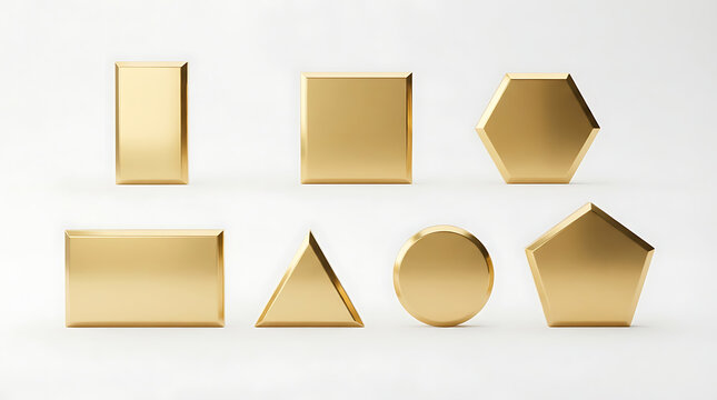 Gold geometric shapes vector illustration