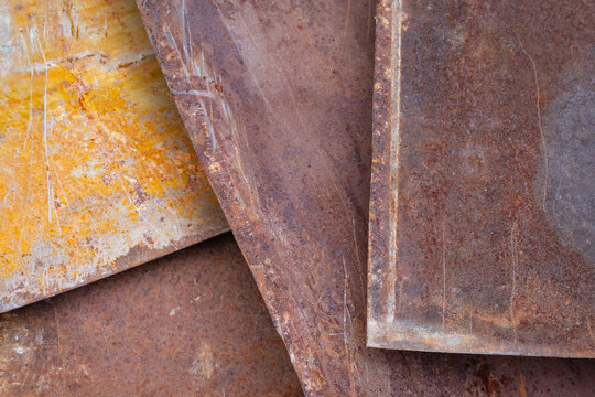 Rusty flat iron sheets texture background