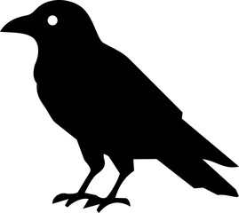 Obraz premium Halloween raven silhouette illustration featuring a spooky black crow bird design for mysterious seasonal autumn graphic projects