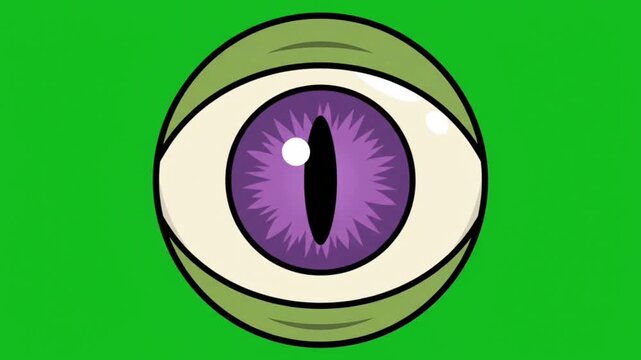 Halloween monster eye animation chroma key