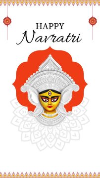 Navratri Orange and White Greeting Video Story