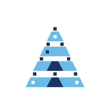 Abstract geometric pyramid with squares