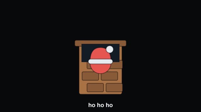 Santa Claus in Chimney Animated Christmas Icon