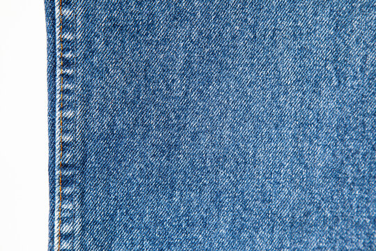 authentic original jeans texture background close up with characteristic side seam
