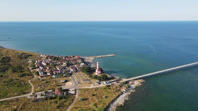Aerial view of Black sea coast near Shabla cape, Dobrich Region, Bulgaria