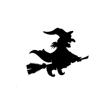 witch flying on broom