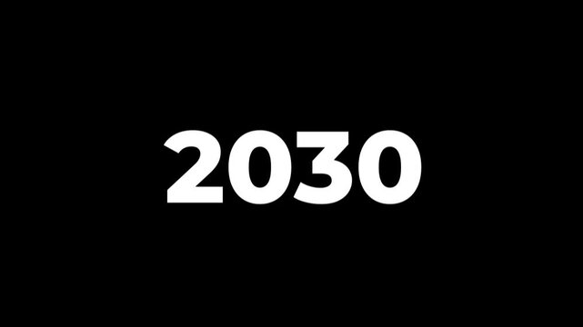 Seamless Loop Future Year Counter 2026 to 2030, Modern Vertical Scrolling Timeline Animation, Future Decade Vision Graphic Video Overlay