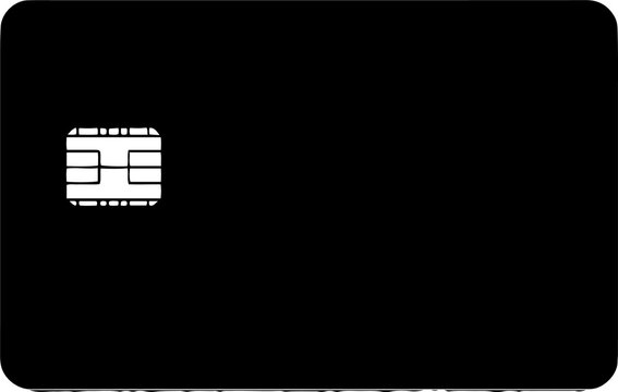 Blank black credit or debit card with an EMV microchip icon vector design