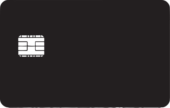 Blank black credit or debit card with an EMV microchip icon vector design
