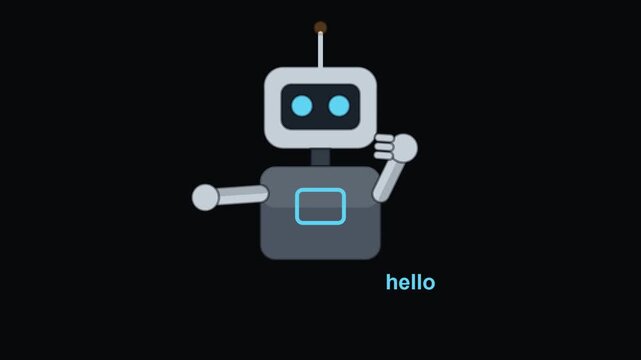 Friendly Robot Waving Hello Animated Icon