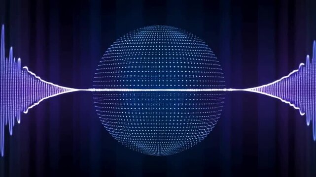 Blue wave cimetrical audio vibration motion