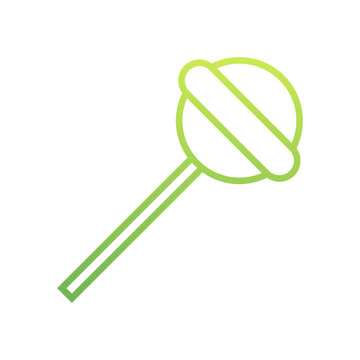 Green candy icon, green lollipop symbol vector
