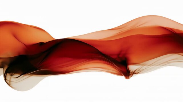 Animated background of flowing  abstract liquid waves in burgundy, amber and vermilion colors on white with translucent texture and elegant motion effect
