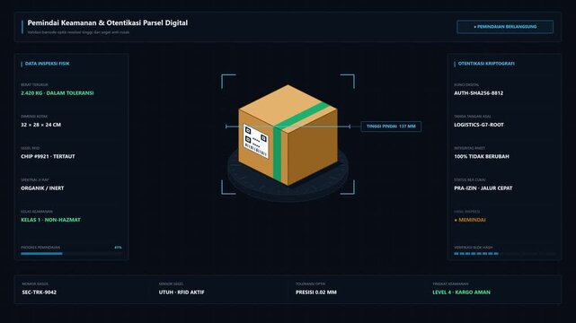 Smart digital parcel delivery scanner interface representing last mile doorstep package arrival
