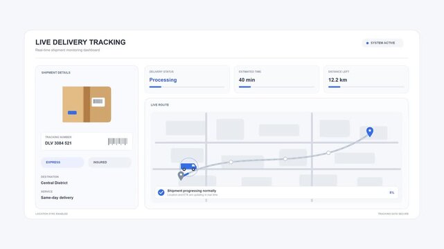 Dashboard user interface for medical and perishable cold chain delivery transit live tracking