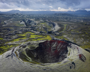 Volcano crater and landscape in Iceland © FOLIO