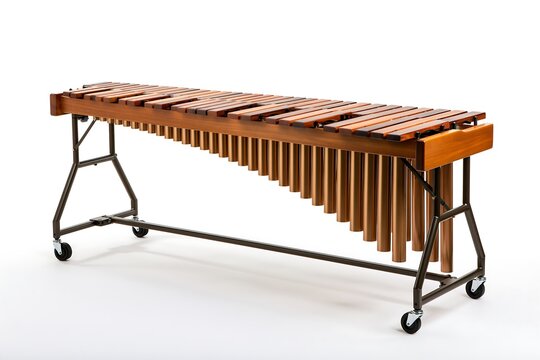 Professional wooden marimba instrument isolated on white background studio shot
