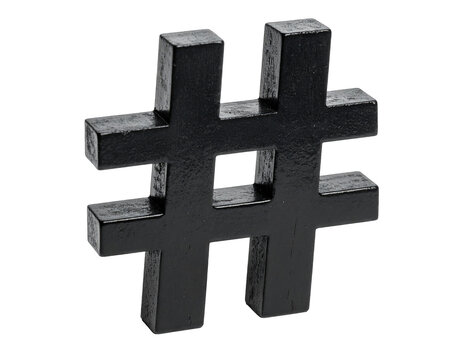 a high quality stock photograph of a black hashtag # isolated on a white background