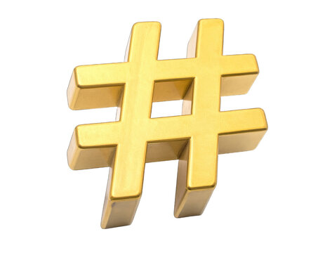 a high quality stock photograph of a hashtag # isolated on a white background