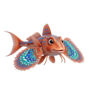 Cute colorful flying fish 