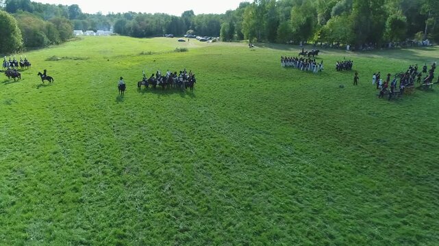 Forward rotating aerial of mixed formations
