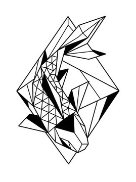 Origami koi tattoo design