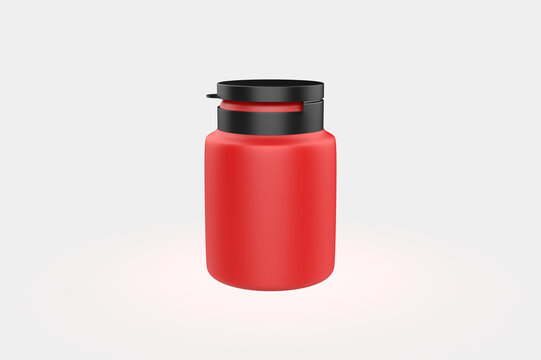 Matte Pills Bottle Mockup. 3d illustration