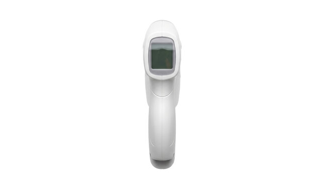 Digital infrared forehead thermometer, non-contact medical temperature scanner, white electronic fever measurement tool for healthcare and safety