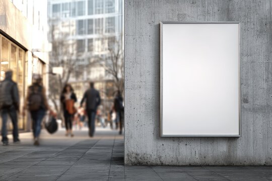 Polished visual highlights blank advertising display in an urban setting in thoughtful styling with editorial spacing. Thoughtful composition enhances poster design and online advertising.