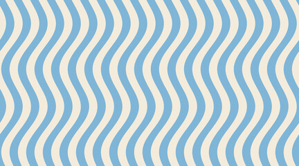 Seamless pattern with vertical wavy lines in soft blue and cream colors for modern textile design © ANJUMAAKTHER