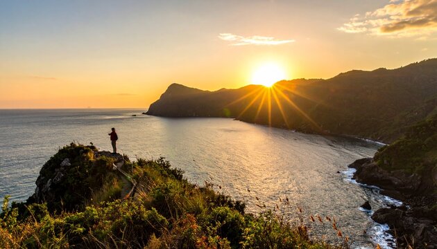 sunset over the sea
