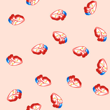 mitral valve prolaps cardiology disease isometric seamless pattern. mitral valve prolaps cardiology disease sign illustration