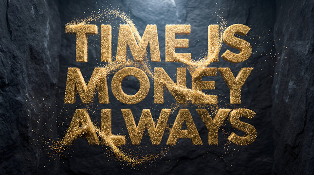 Time Is Money Always Golden Sand Typography