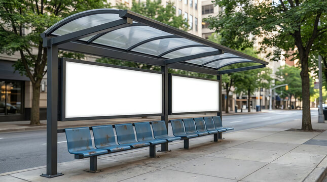 Bus stop with space for advertising