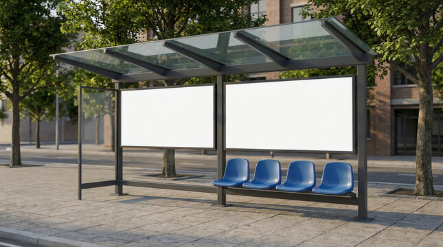 Bus stop with space for advertising