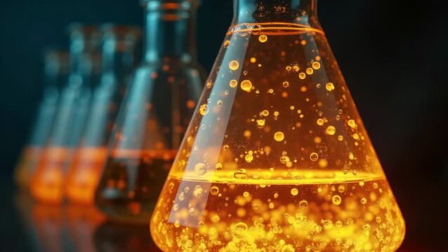 Golden Ale Laboratory Experiment conical flask bubbles brewing fermentation beverage