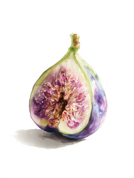 Autumn Fig Ink Wash Illustration
