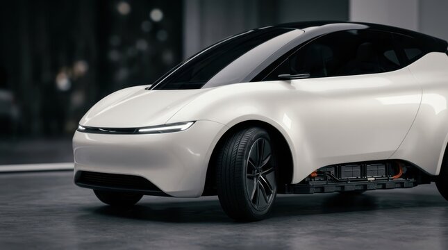 Sustainable electric microcar with aerodynamic bodywork, LED headlamps, underfloor battery pack and recycled aluminum panels