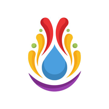 Colorful abstract water drop logo
