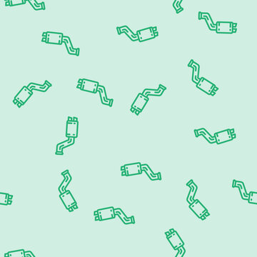 muffler repair car mechanic line seamless pattern muffler repair car mechanic thin line illustration