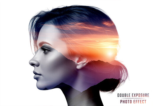 Double Exposure Photo Effect Mockup